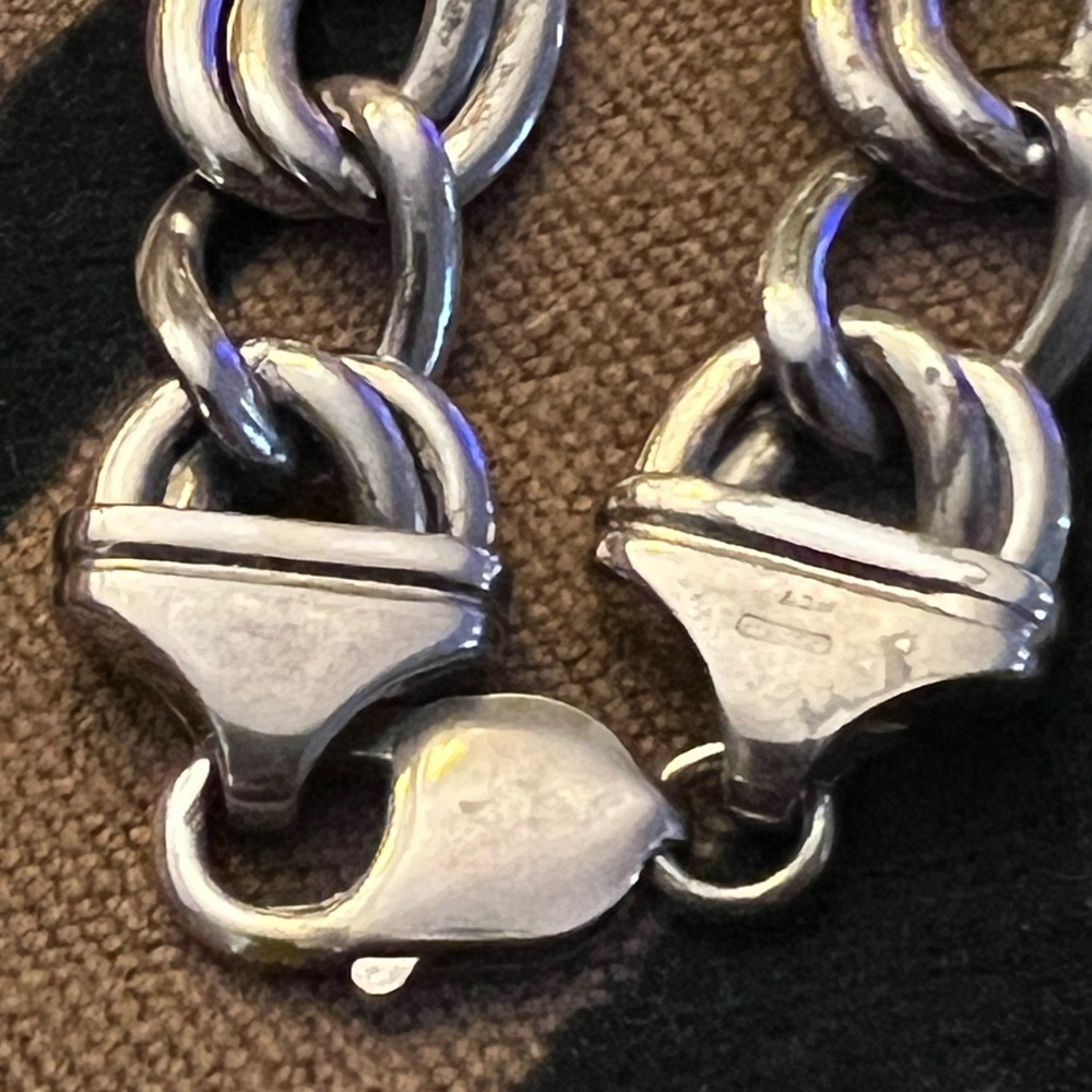 Vintage Rare Sterling Silver Large Link Charm Bracelet - Picture 3 of 8